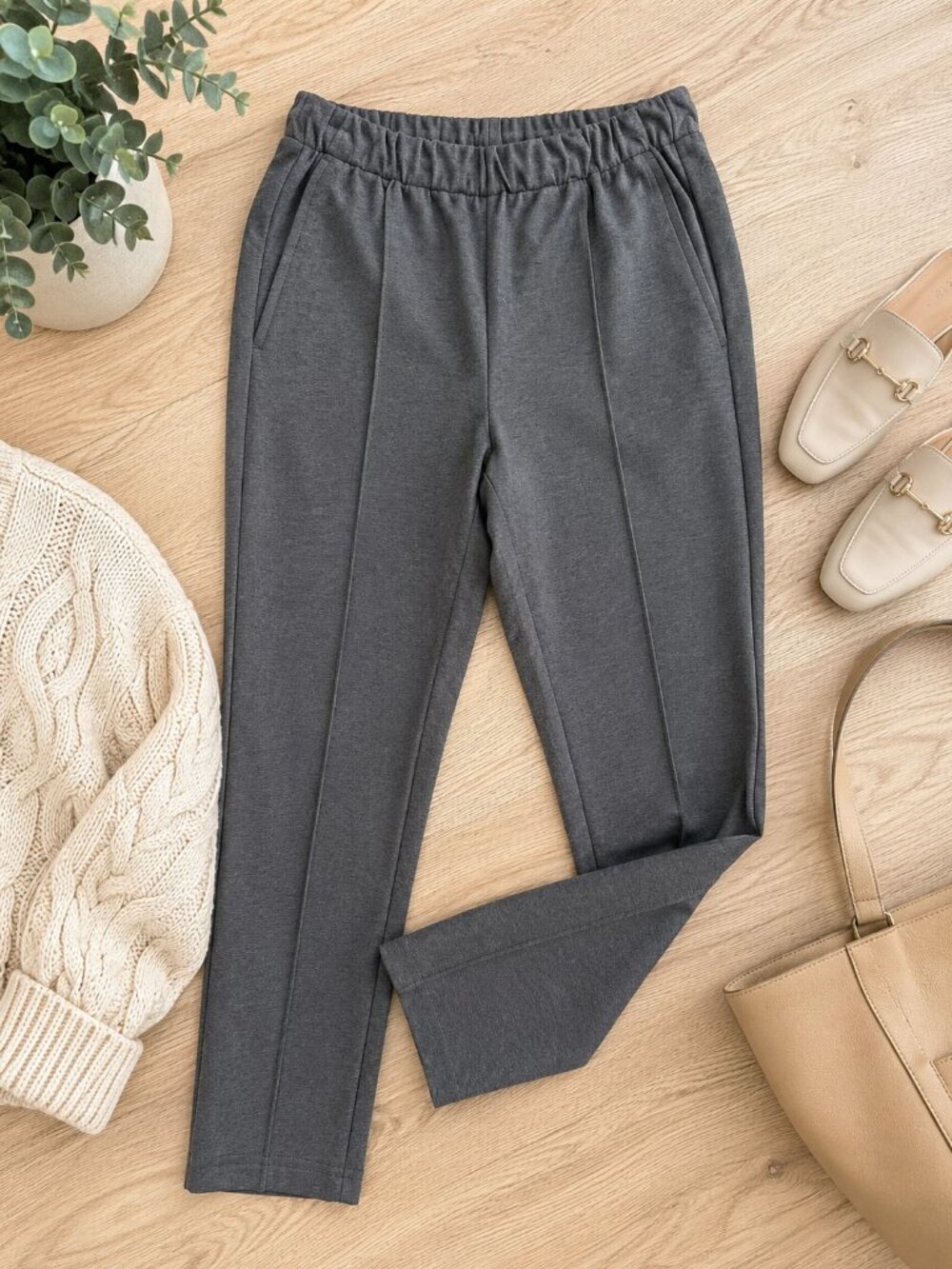 Everlane The Dream Pant Gray Pull-On Ankle Pants Size Small Work Career Athleisu